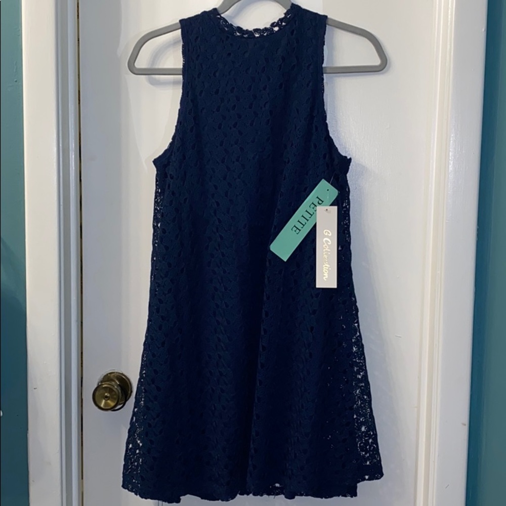 G collection navy lace dress petite medium